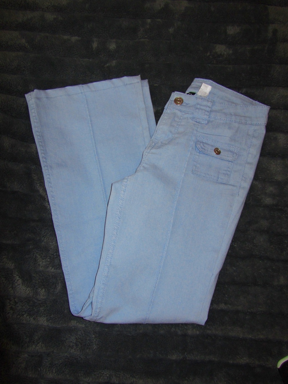 Divided Light Blue Straight-Leg Pants